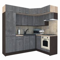 Bucatarie de Colt BIG GENA NEW ST. 160-230, Wenge / Decor K352